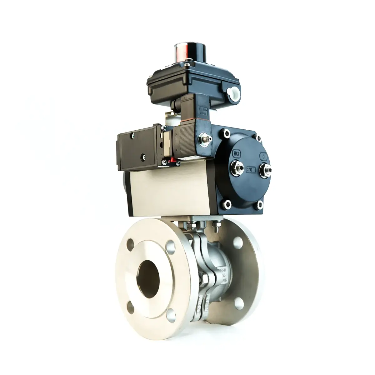 max air actuator on actuated valve package