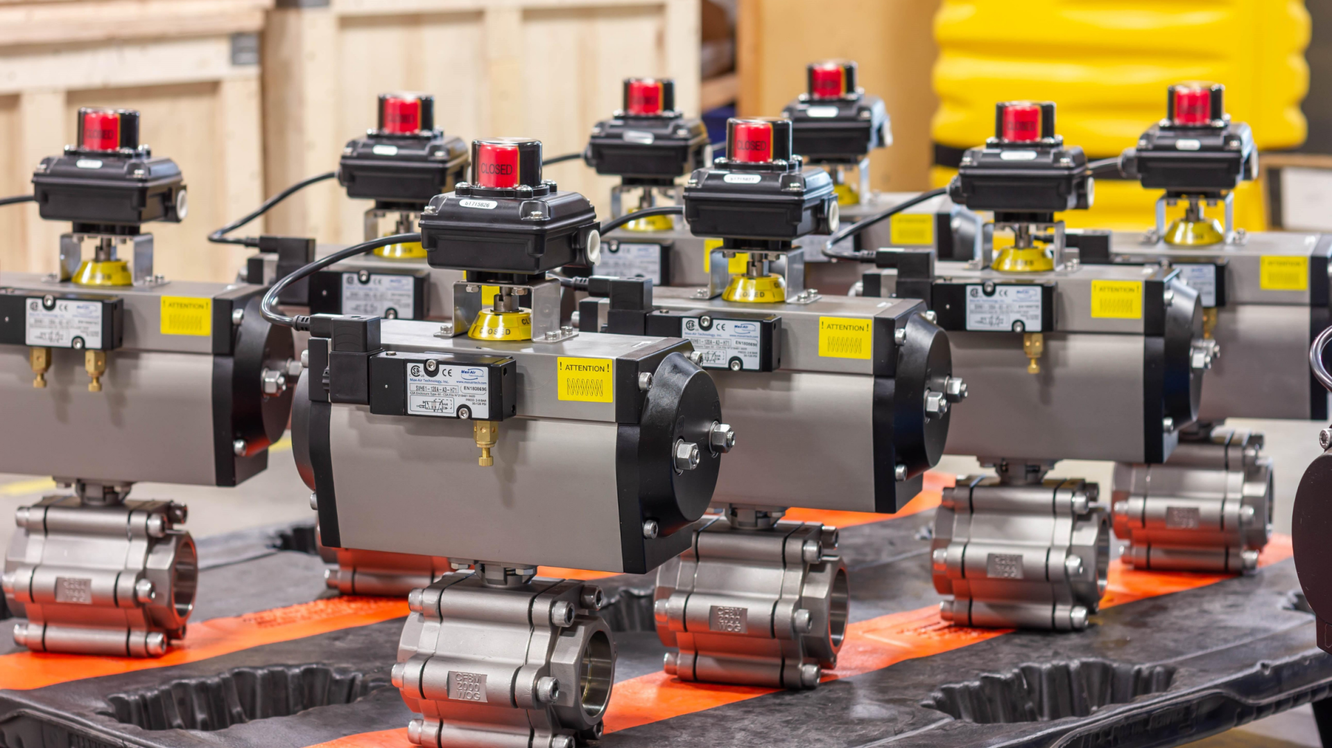 Valves and actuators for water treatment plants